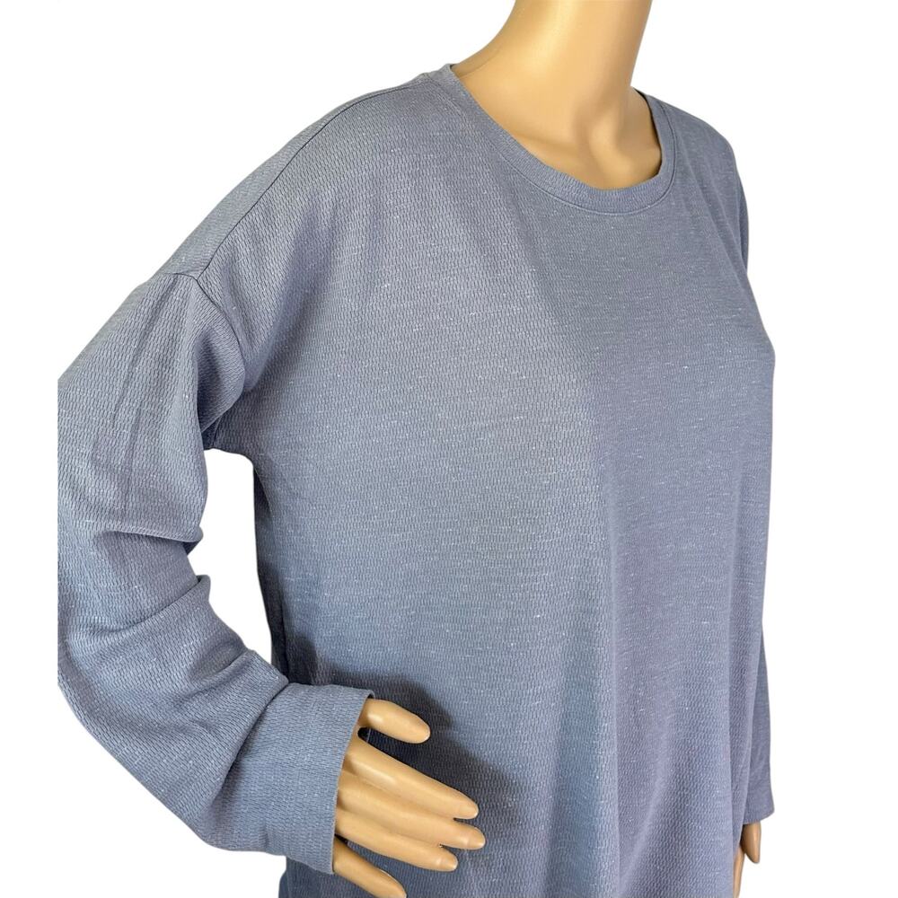 J. Jill Textured Knit Pocket Tunic Top Blue Size L - Picture 8 of 10